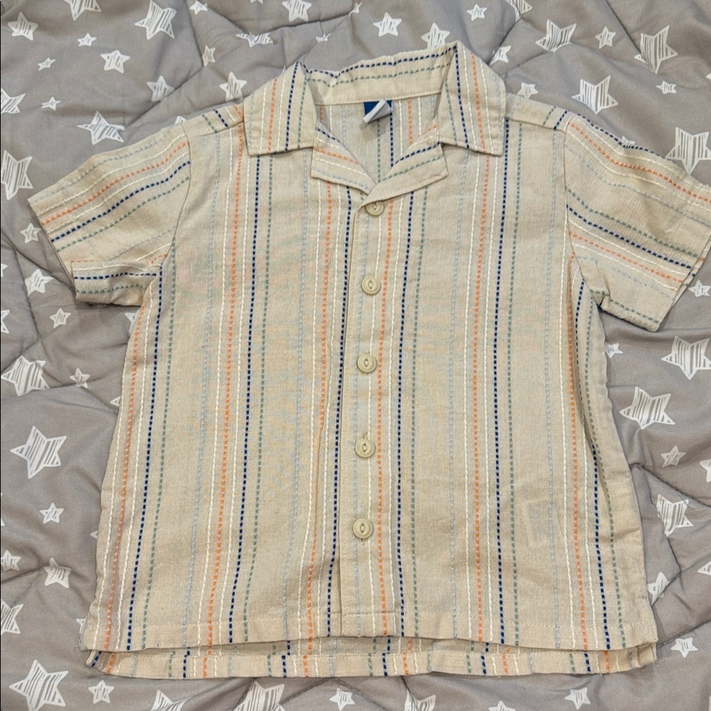 Old Navy Kids Striped Shirt in Beige and Orange
